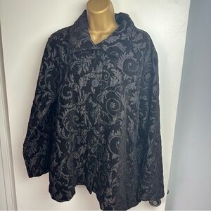 Habitat Paisley Jacquard Rayon Blend Modest Five Button Front Women’s BlazerL
